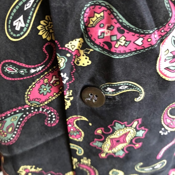 Vintage Anne Pinkerton Paisley Silk Button Up Blouse Paisley Print S - Picture 7 of 10